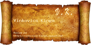 Vinkovics Kinga névjegykártya