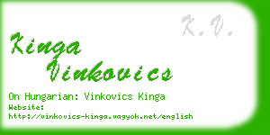 kinga vinkovics business card